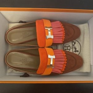 Hermès Rivoli Velvet Goatskin Mule Multiple Colors